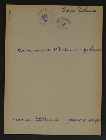 Commission de l'instruction publique.