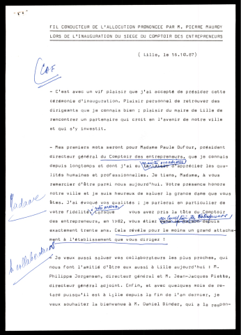 Inauguration du Siège Régional 146 rue Nationale du comptoir des entrepreneurs. (Lille)