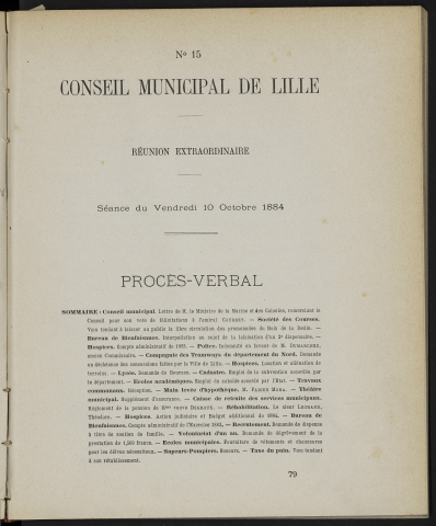 séance du 10 octobre 1884