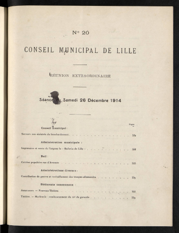 séance du 26 décembre 1914