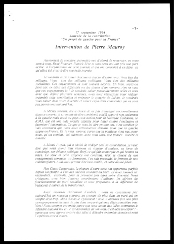 Journée de la Contribution "Un projet pour la France". (Alfortville)