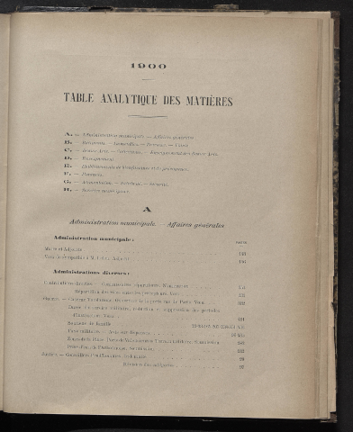 table analytique 1900