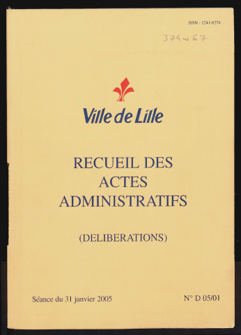 Délibérations, séance du 31 janvier 2005.