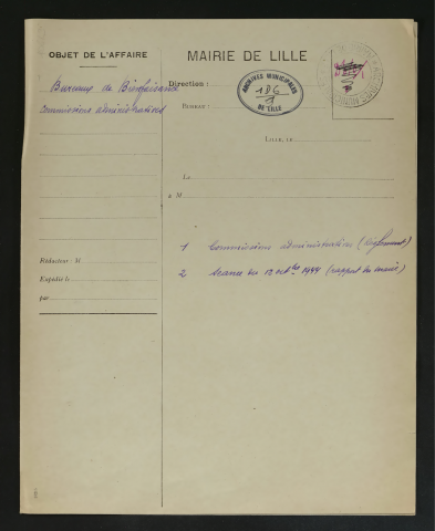 Commissions administratives du Bureau de bienfaisance.