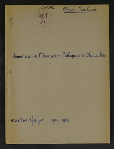 Commission de l'instruction publique et des Beaux-arts.
