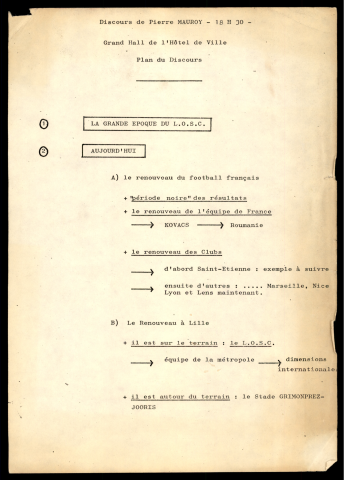 Cérémonie d'accession en première division du LOSC le 5 juin 1978. - Préparation.