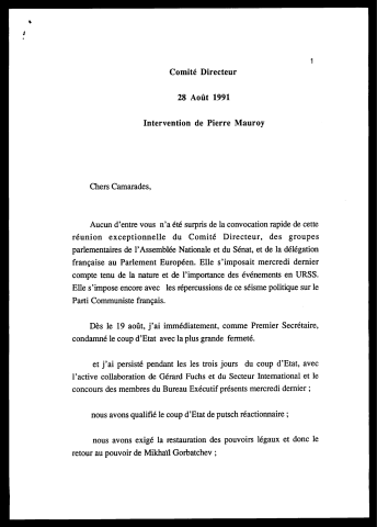 Comité Directeur du Parti Socialiste. (Paris)