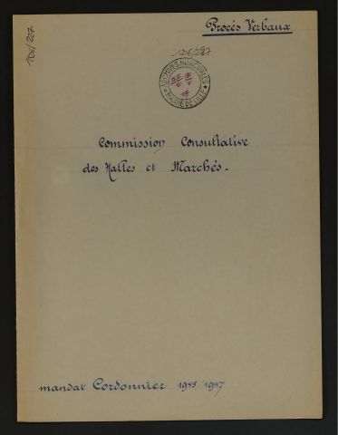 Commission consultative des halles et marchés.