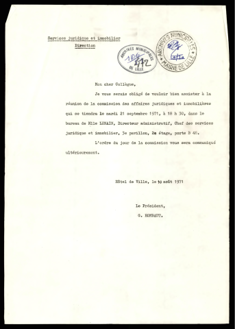 Commission des affaires juridiques et immobilières.