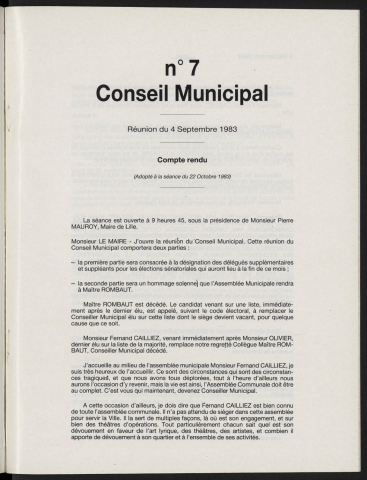 séance du 04 septembre 1983