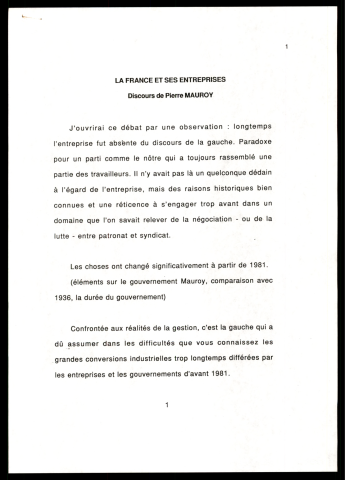 Colloque La France et ses entreprises. (Lille)