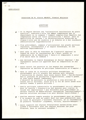 Interview à Nord Eclair.