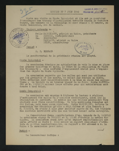 Commission administrative des musées industriel et commercial.