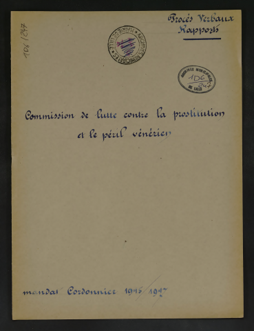 Commission de lutte contre la prostitution et le péril vénérien.