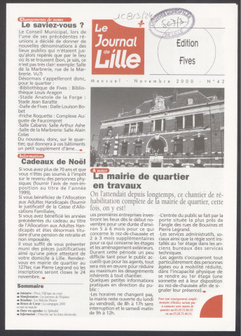 Le Journal de Lille - Editions des mairies de quartiers - n°42