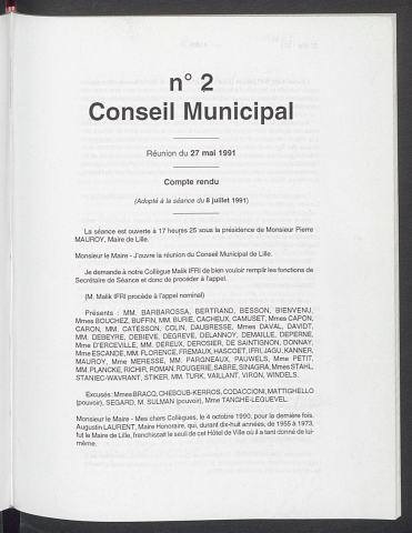 séance du 27 mai 1991