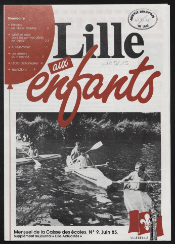 Lille Actualités - Lille aux enfants, supplément n°9