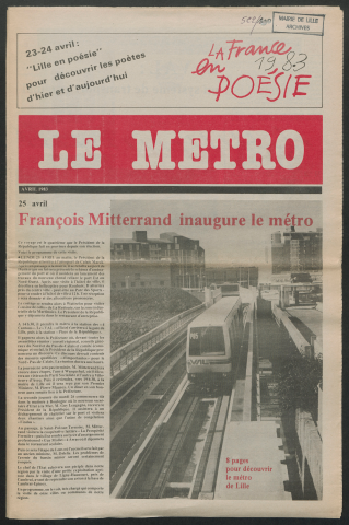 Le Métro .- François Mitterand inaugure le Métro.