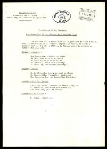 Commission de la jeunesse.