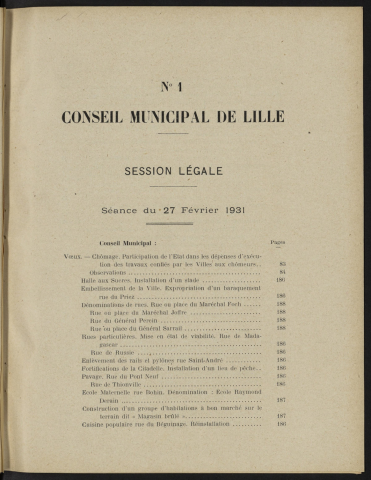 séance du 27 février 1931