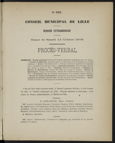 séance du 14 octobre 1876