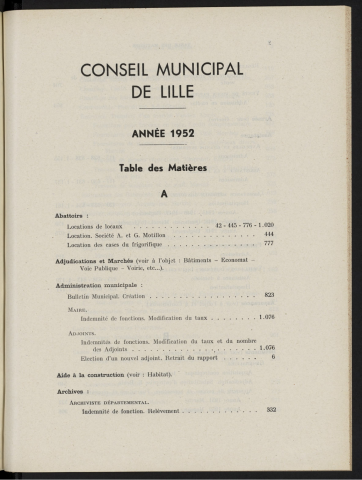 table analytique 1952