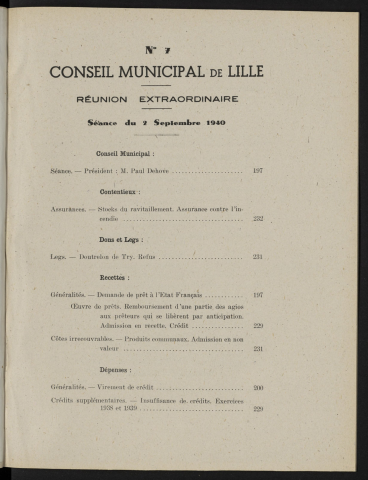séance du 07 septembre 1940