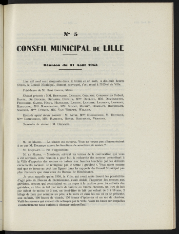 séance du 31 août 1953