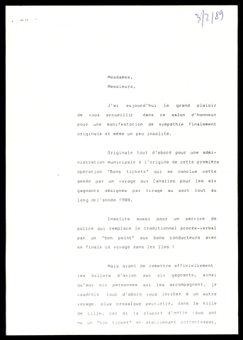 Opération Bons tickets. (Lille)