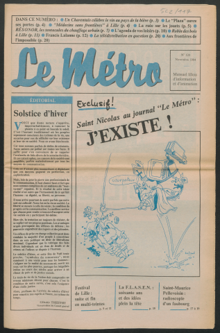 Le Métro .- Saint-Nicolas au journal "le Métro" : J'existe !