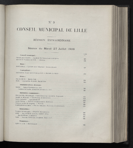 séance du 27 juillet 1909