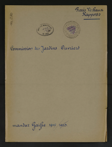 Commission des jardins ouvriers.