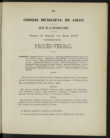 séance du 14 août 1875