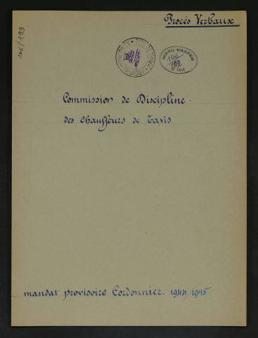 Commission de discipline des chauffeurs de taxis.