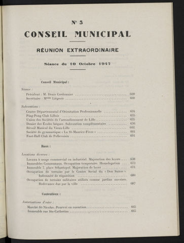 séance du 10 octobre 1947