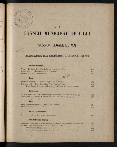 séance du 22 mai 1920