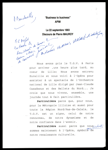 Opération "Business to business". (Lille)