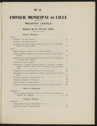 séance du 21 février 1949