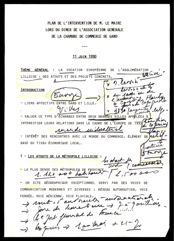 Diner de l'association générale de la Chambre de commerce de Gand. (Lille)