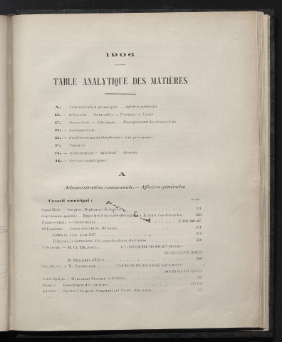 table analytique 1906