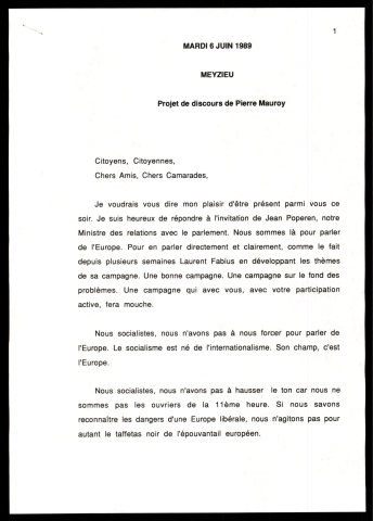 Meeting politique. (Meyzieu)