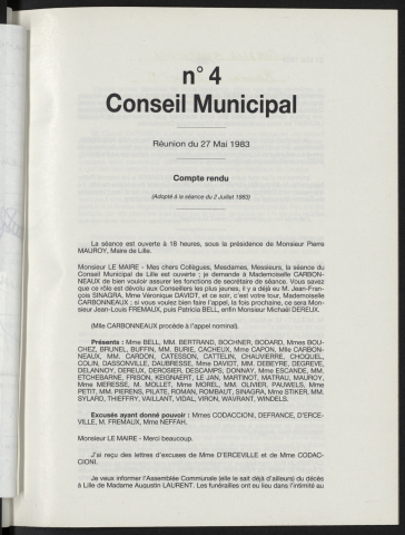 séance du 27 mai 1983