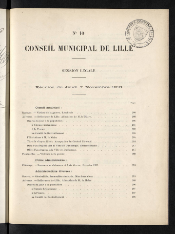 séance du 07 novembre 1918