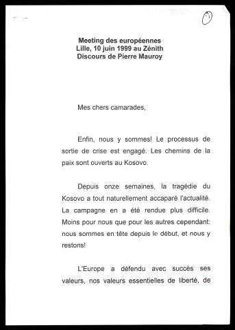 Meeting des européennes. (Lille)