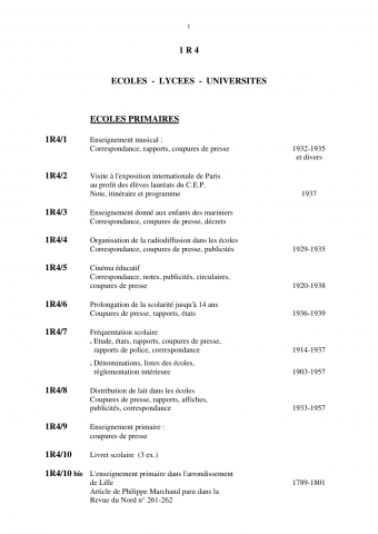 1R/4 - Ecoles, lycées, universités