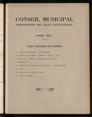Table analytique 1927