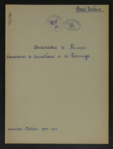 Commission de surveillance et de patronage du Conservatoire national de musique.