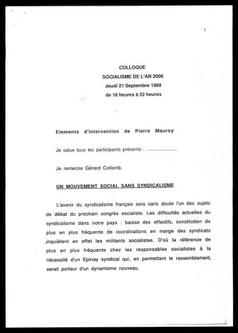 Colloque Militer aujourd'hui. (Lille)