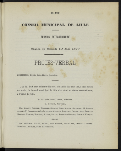 séance du 19 mai 1877