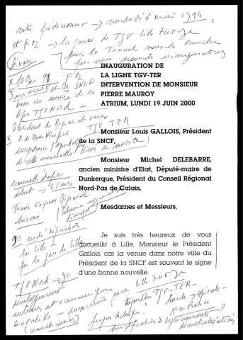 Inauguration de la ligne TGV-TER. (Lille)